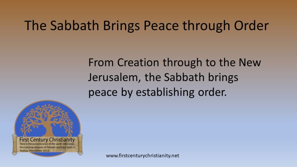 The Sabbath, Order, and Peace - First Century Christianity